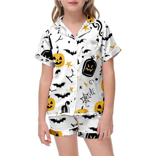 Girls Halloween Outfit Set Casual Round Neck Printed Top and Pants Toddler Kids Comfortable Everyday Wear Spring