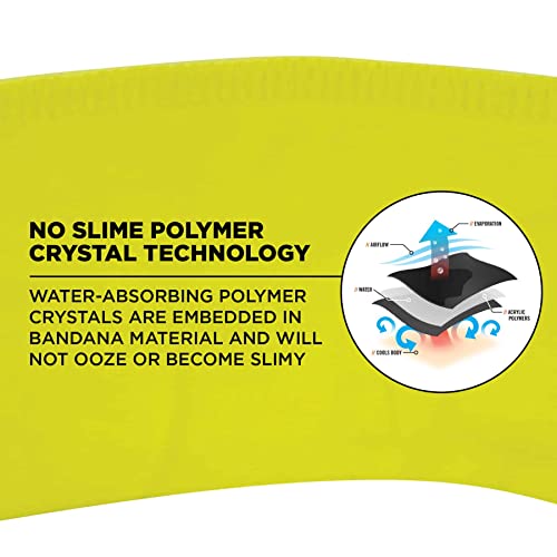 Image of Ergodyne womens Cooling Bandana Embedded Polymers Tie, Lime, One Size US, 1 Count (Pack of 2)