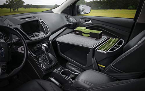 Image of AutoExec AE-FMEF-PI-BT Efficiency FileMaster Car Desk for Your Vehicle Workstation and Mobile Office, Black with 400 watt Power Inverter