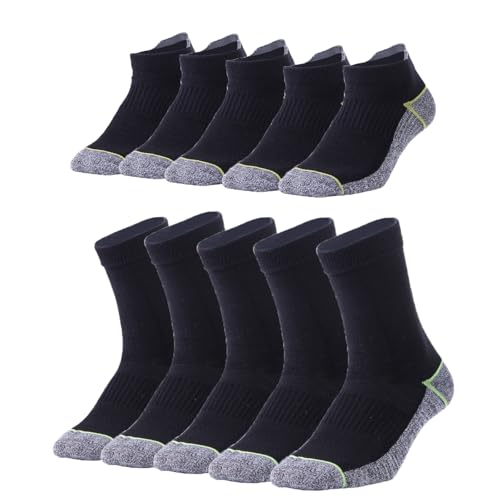Kodal Copper Infused Ankle/Crew Socks Business Athletic Moisture Wicking Odor Free Comfortable for All Day Wear (10 Pairs)