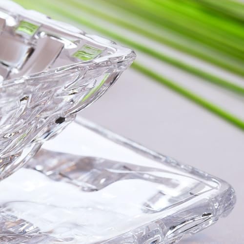 Image of Glassbunny 250ML Square Glass Dessert Bowl - Transparent Crystal Cut Glass Bowl for Ice Cream, Dry Fruits, Snacks, Salad & Serving - Elegant Multipurpose Glass Serving Bowl 6Pc