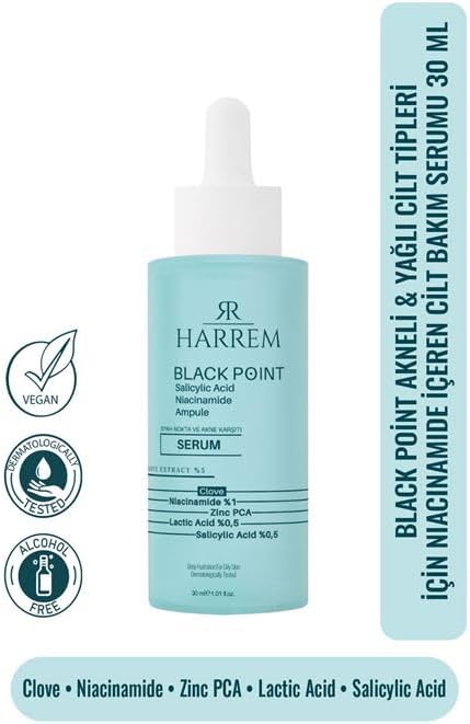 Akneli&Yağlı Cilt Tipleri İçin Niacinamide İçeren Cilt Bakım Serumu 30 ML Black P.int