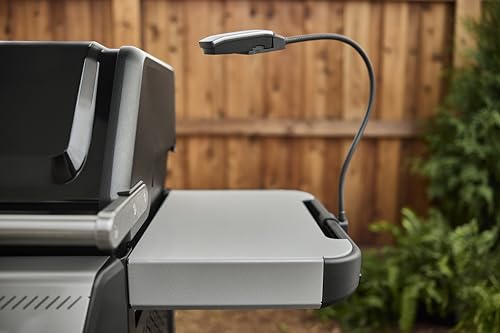 Weber Works Flexible Lampe/LED-Leuchte zum Aufstecken Works Seitenschienen, Mit Bewegungssensor, flexiblem Hals und Taschenlampen-Funktion, 6,6 x 69,5 x 5,8 cm