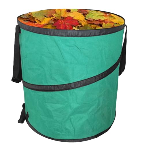 Bolsas De Basura Plegables De Alta Resistencia Para Jardín 85 Litros Cubo De Basura De Lona Cubo Resistente Reutilizable Soporte Para Bolsas De Basura Con Asas Para Césped Jardín Camping