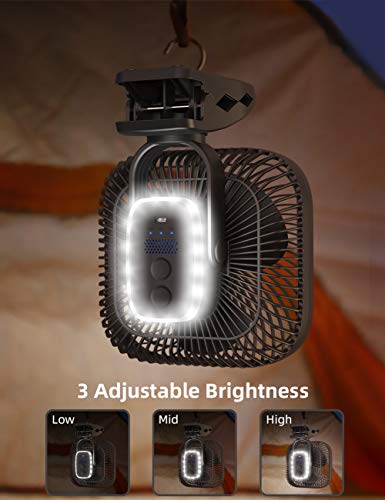 Slenpet 18000Mah Rechargeable Portable Clip On Fan With Body Sensor, Last 44 Hrs, 4 Speeds, Battery Operated Desk Fan With Light, 8 Inch Personal Fan For Outdoor Golf Cart Stroller Camping #TOP4