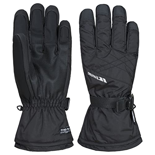Trespass Mens Ski Gloves Snowboarding Black Warm Anti Pil Fleece Reunited II