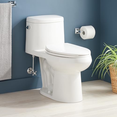 Signature Hardware 447356 Sarasota 1.28 GPF One Piece Elongated Chair Height Toilet - Seat Included - White