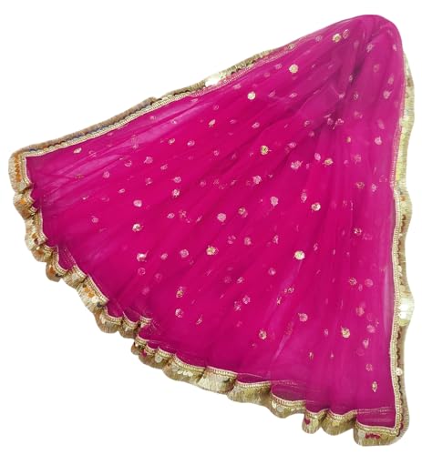 Image of Navti Creations Women's Lightweight Net Dupatta With Sequence Embroidery & Kiran Border (Length 2.25m)
