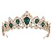SNOWH Wedding Crowns for Bride - Gorgeous Birthday Crown Rhinestone Princess Tiara Headband Bridal Hair Jewelry for Women and Girls Emerald