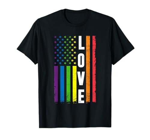 Gay Pride Gifts Hombres Mujeres LGBT Rainbow Flag Gay Love Camiseta