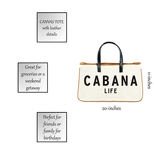 Image of Santa Barbara Design Studio Tote Bag For Women Hold Everything 100% Cotton Canvas Shoulder Bag, Large, Cabana Life