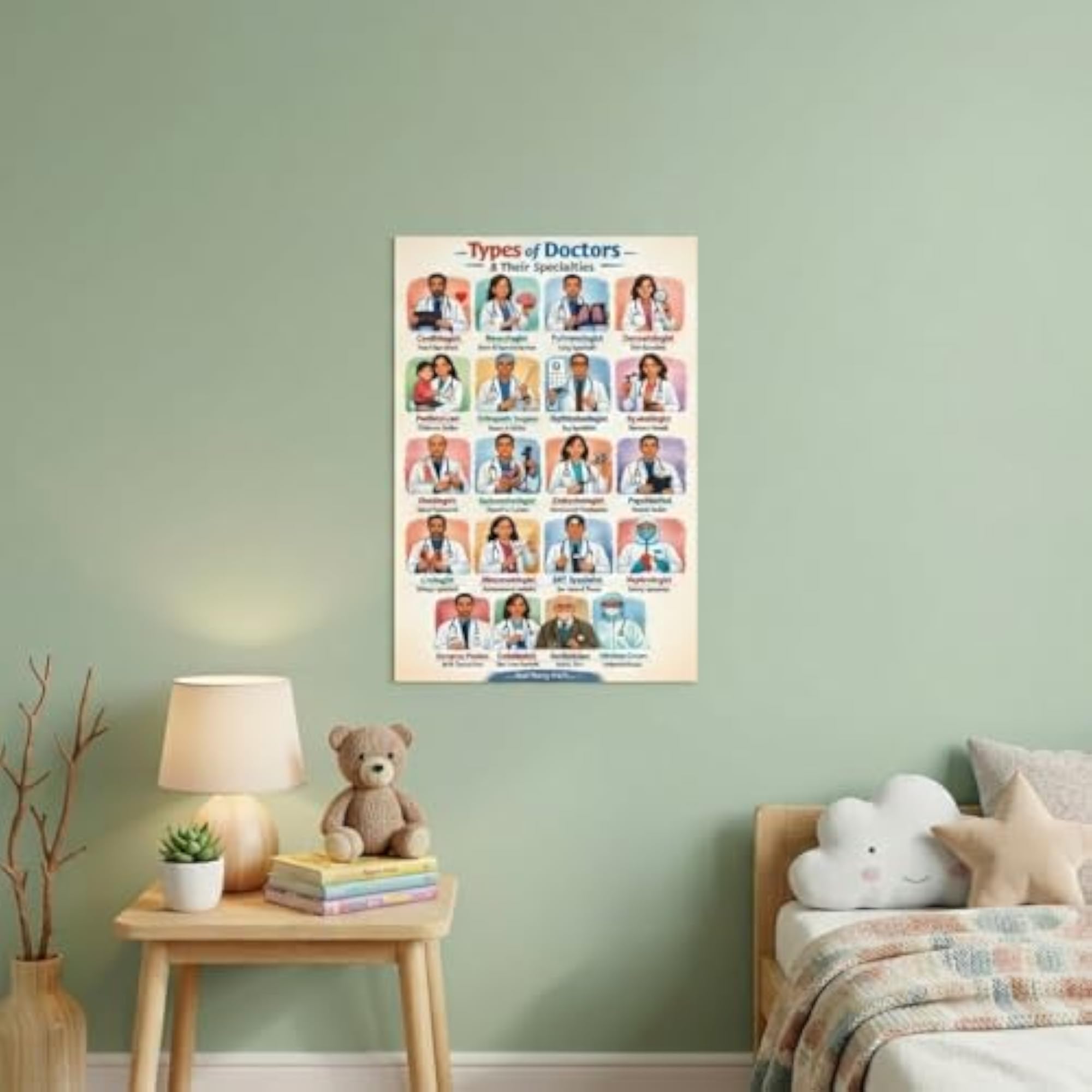 Types of Doctors Educational Poster for Kids