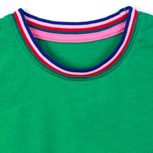 Image of HILEELANG Little Girl Short Sleeve Dress Easter Cotton Casual Applique Tunic Shirt Dresses