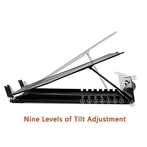 Designa Metal Mesh Ventilated Adjustable Laptop Stands Computer Notebook Holder Stand Riser Compatible With Apple Macbook Air Pro Dell Xps Hp Samsung Lenovo More Laptops Up To 19"- Black #TOP3
