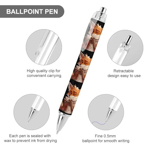 Stylo à bille rétractable Fox Tea 0.5mm au tracé fluide et confortable pour de longues notes