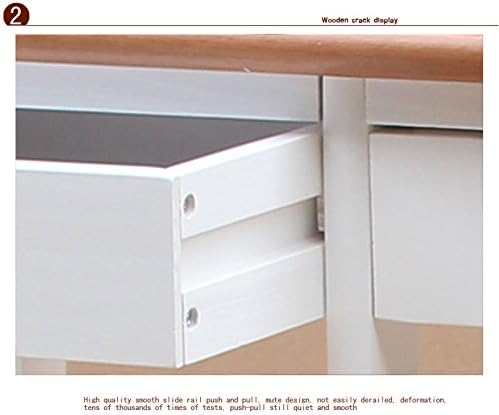 Miniatura 9 de HOMEN Rolling Wood Kitchen Island Storage Trolley Utility Cart Rack (blanco)