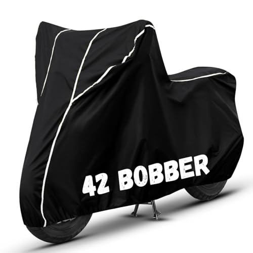 Image of Bike Cover for 42 Bobber 100% Waterproof, Dustproof & Scratch Resistant| Fully Bottom Elastic UV Resistant Heavy Duty Body Cover | All Weather Outdoor Use