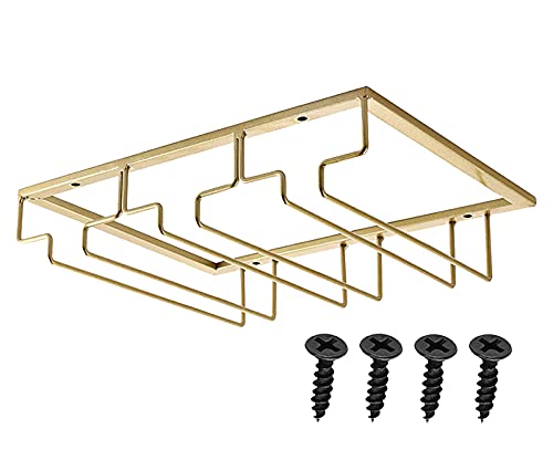 Eywlwaar Weinglasregal Weinglas Hängeregal Metall Weinglashalter (Gold, 3 Reihen, 1 Stück) Cover