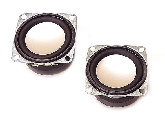 Image of Pack of 2 Pcs 2 inch 4 ohm 3 watt Silver Cone Full Range Speaker, Woofer for DIY Projects and Kits,
