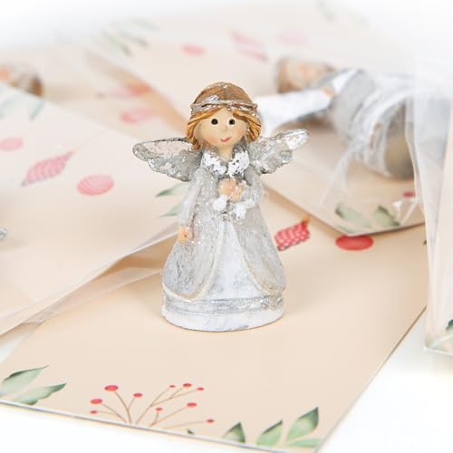 Logbuch-Verlag 5 kleine Weihnachten Geschenke Engelfiguren 4 cm mit mini Weihnachtskarte
