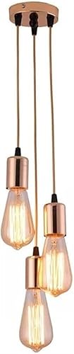 ESDFGYU Luminaire Suspendu 3 lumières Edison Lustre rétro Industriel Suspension E27 Support de Lampe Éclairage Éclairage de Plafond Compatible avec l'îlot de Cuisine