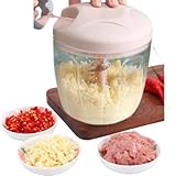 Multizerkleinerer Gemüseschneider manuell zwiebel zerkleinerer mit Seilzug 900ml vegetable chopper...