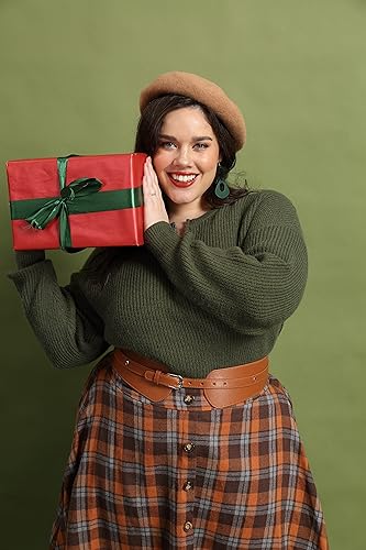 Image of CARCOS Plus Size Sweaters for Curvy Women Long Sleeve Cable V Neck Sweater Knit Pullover Preppy Style Fall Winter XL-5XL