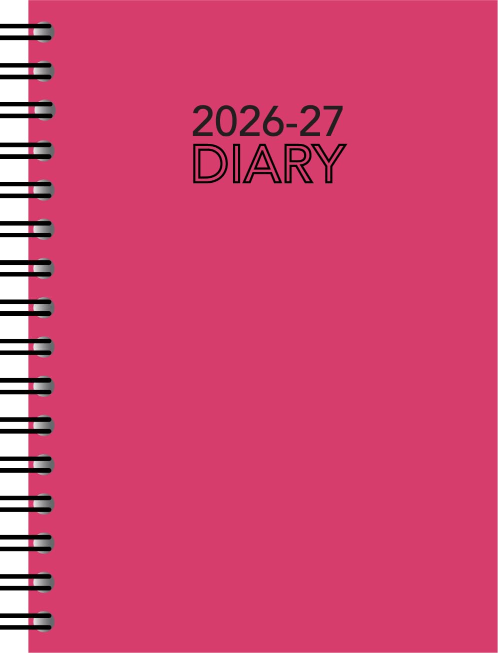 BG (2291/2337) Mid-Year Term Time 2026/2027 Academic Spiral Hardback A5 Planner Week to View, Choose Your Colour (Vivid Red)