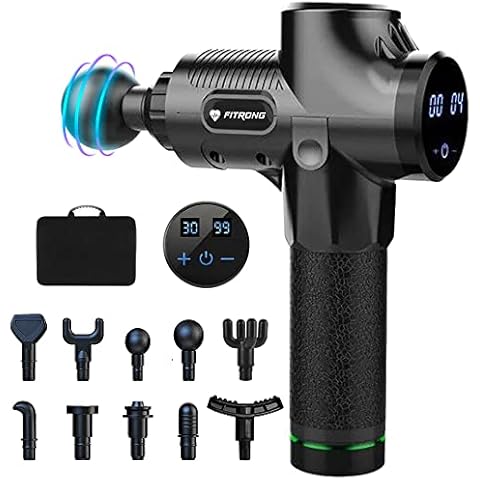 Pistola de Masaje Muscular Profesional con 30 velocidades y 10 cabezales Cover
