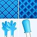 BBTO 2 Pieces 126-Cavity Square Silicone Mold Mini Candy Molds Ice Cube Tray with Silicone Dropper Clip for Making Homemade Chocolate Candy(Blue)