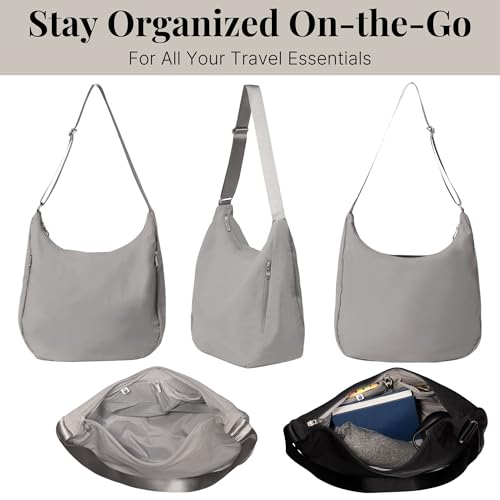 Image of Baggallini Swift Hobo Crossbody Bag for Women - Lightweight 15.7 inchx16 inch Travel Purse Handbag Hobo Bag