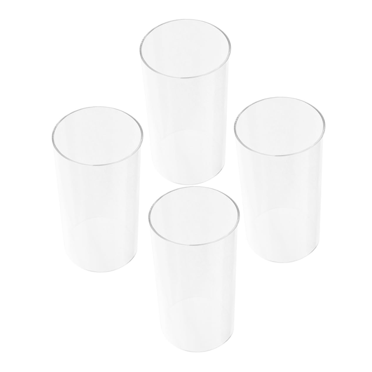 Abat-Jour en Verre Cylindrique 4 Pièces Transparent