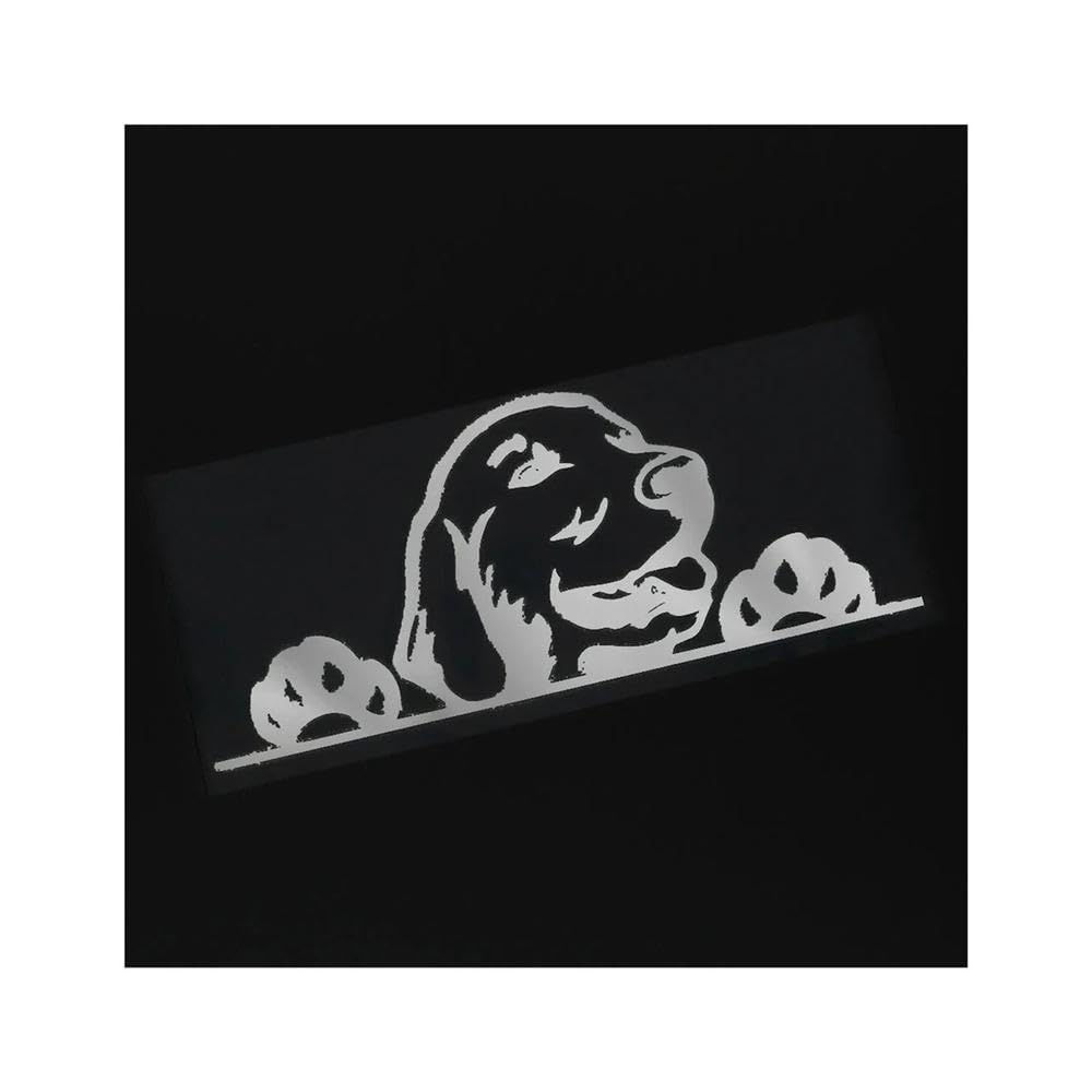Creative Golden Retriever Dog Peeking Rear Window Stickers On Motorcycle Car Accessories Products(Silver,15CM)