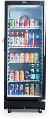 PremiumLevella Glass Door Display Refrigerator 7.1 cu ft Commercial Beverage Cooler Merchandiser