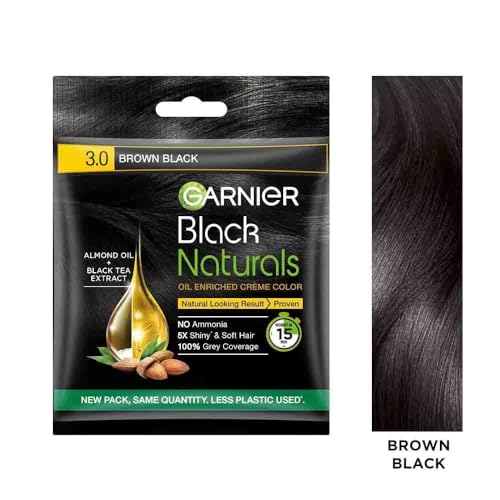 Image of Garnier Black Naturals Hair Color, Shade-3. Brown Black 20ml 20g [Pack of 5] 200g