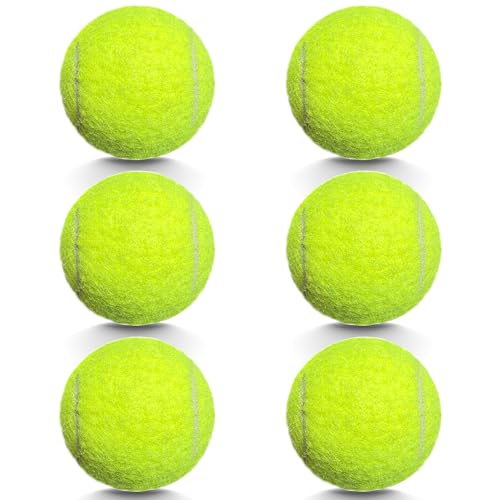 HPWFHPLF Tennis Balls, 6 Pack Advanced Practice Tennis Ball for Beginner, Training Playing Tennis Ball for Pets Dogs (Yellow)