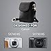 MegaGear Canon PowerShot SX740 HS, SX730 HS Leather Camera Case with Strap - Black