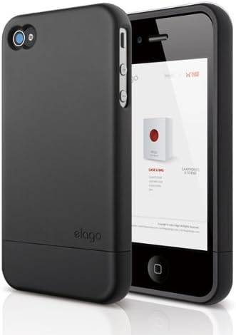 elago S4 Glide Case for Black Version AT&T, Sprint and Verizon iPhone 4/4S(Not for White iPhone) - ECO Pack (Soft Feeling Black)