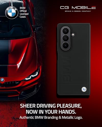 Image of CG MOBILE BMW [Official Licensed] Signature Collection | Genuine Leather Case with Big Wordmark Protective Case /Cover Designed for Galaxy Z Fold 7 (2025) - Black