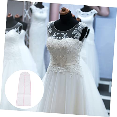 Cabilock 1Pc Bridal Gown Garment Cover Nonwoven Wedding Dress Storage Bag with Trim Lightweight and Resistant for Long Term Dress4