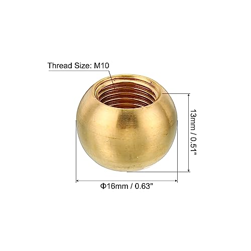 Image of PATIKIL M10x1 16mm Thread Lamp Finials Cap Knob, 5 Pack Brass Ball Lamp Decoration Screw Caps for Furniture Lighting Lamps