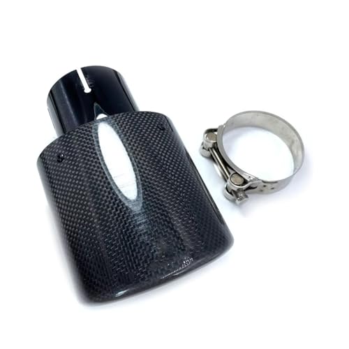 Tuyau d'échappement voiture modifié carbone brillant silencieux ovale embout 73mm