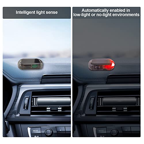 Shudyear Car Solar Power Simulated Dummy Alarmï¼Anti-Theft LED Flashing Security Light Fake lampï¼with USB Charger Portï¼car security Accessories Universal for Most Cars(2pcs Red) - Image 4