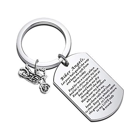 WSNANG Biker Angels Prayer Keychain Gift Cover