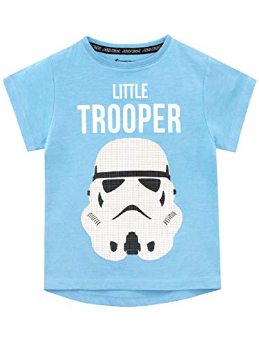 Star Wars Camiseta de Manga Corta para niños Stormtrooper Azul 5-6 Años