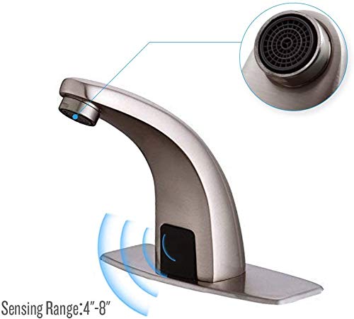 Amazon | 自動センサータッチレスバスルーム蛇口ブラッシュド