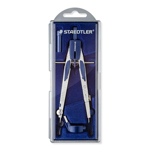Staedtler 553 01 Schnellverstellzirkel mit Drucktastenmechanik und Mitteltriebsspindel