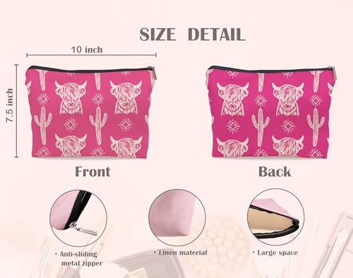Image of Western Cow Makeup Bag,Western Cow Gifts For Women,Cowgirl Stuff For Women,Cowgirl Gifts(COW B)