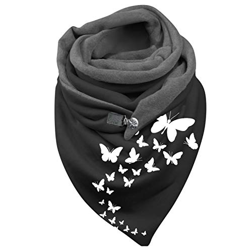 Scarves Shawls for Women Men Cat Print Fall Winter Travel Wrap Double-Layer Buckle Scarf Travel Wrap Scarves Blanket Shawl (One Size, J)