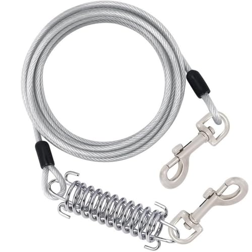 Xshelley Câble d'attache pour chien de 5 m de diamètre - Chaîne robuste avec absorption des chocs - Pour le camping en plein air - Pour chiens de petite et...